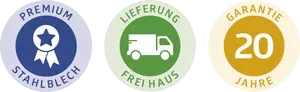 Buttonleiste - Premium Stahlbelch, Lieferung frei Haus, 20 Jahre Garantie