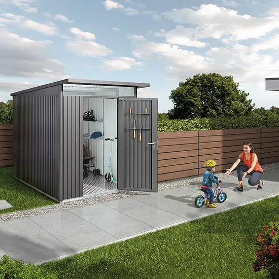 Biohort Gartenhaus AvantGarde A3 quarzgrau-metallic Standardtüre