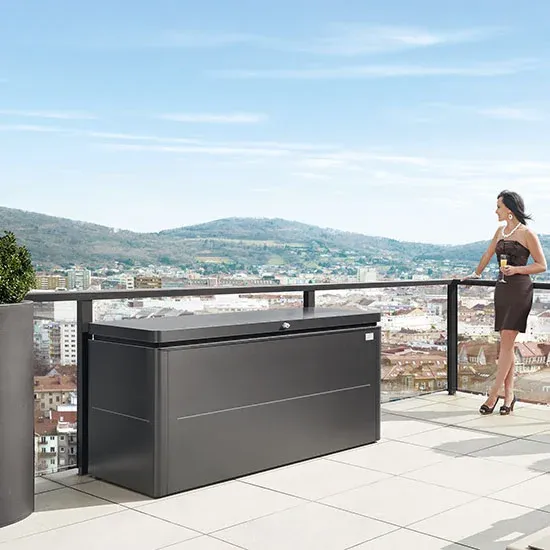 Biohort regenwasserdichte Garten- und Auflagenbox LoungeBox Gr. 160 dunkelgrau-metallic - ein Hingucker auf jeder Terrasse