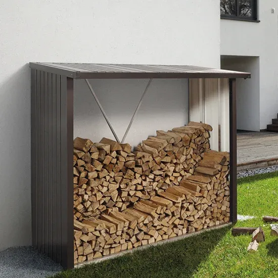 Biohort Brennholzlager WoodStock 230 in dunkelgrau-metallic